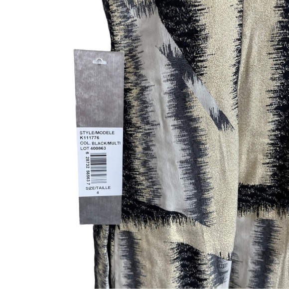 New! Kay Unger New York Strapless Colorblock Mikado Dress in Stretch Jacquard - Picture 3 of 7